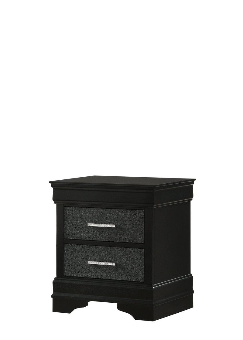 Amalia Black Nightstand - DMV FurnitureNightstand