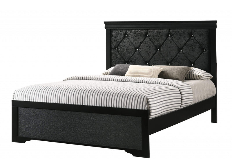 Amalia Black Queen Panel Bed - DMV FurnitureQueen Bed