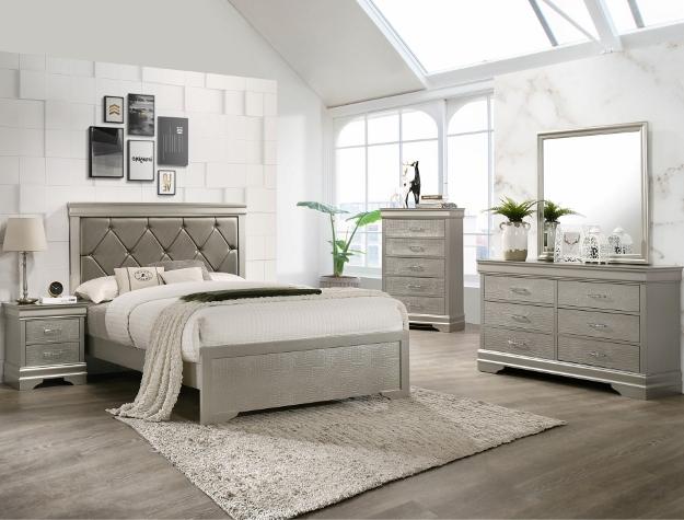 Amalia Gold Full LED Panel Bed - DMV FurnitureFull Bed