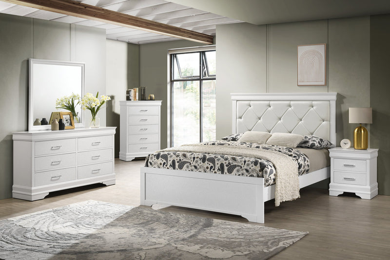 Amalia White King Panel Bed - DMV FurnitureKing Bed