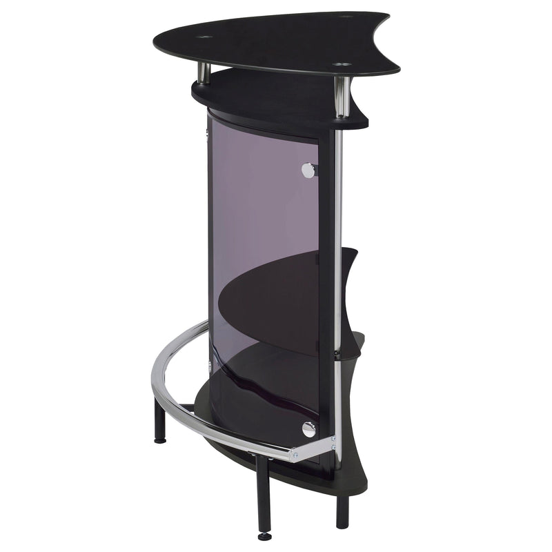 Amarillo Freestanding Glass Top Home Bar Wine Cabinet Black - 101065
