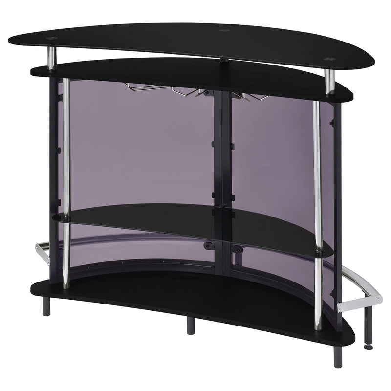 Amarillo Freestanding Glass Top Home Bar Wine Cabinet Black - 101065