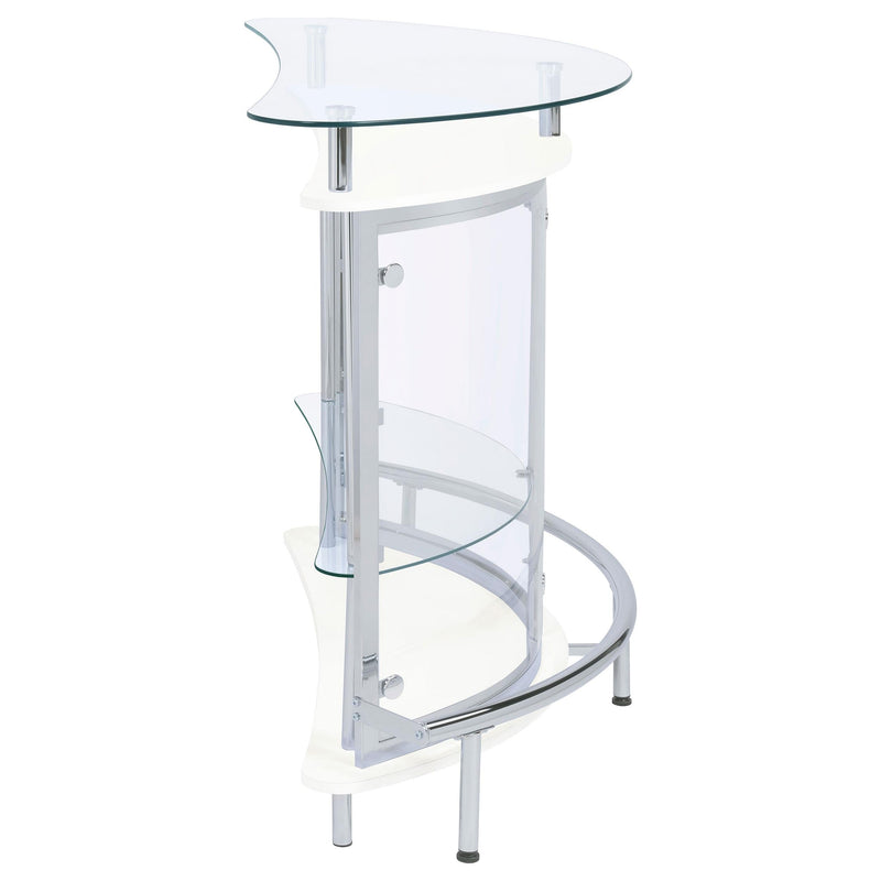 Amarillo Freestanding Glass Top Home Bar Wine Cabinet White - 101066