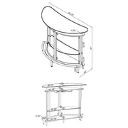 Amarillo Freestanding Glass Top Home Bar Wine Cabinet White - 101066
