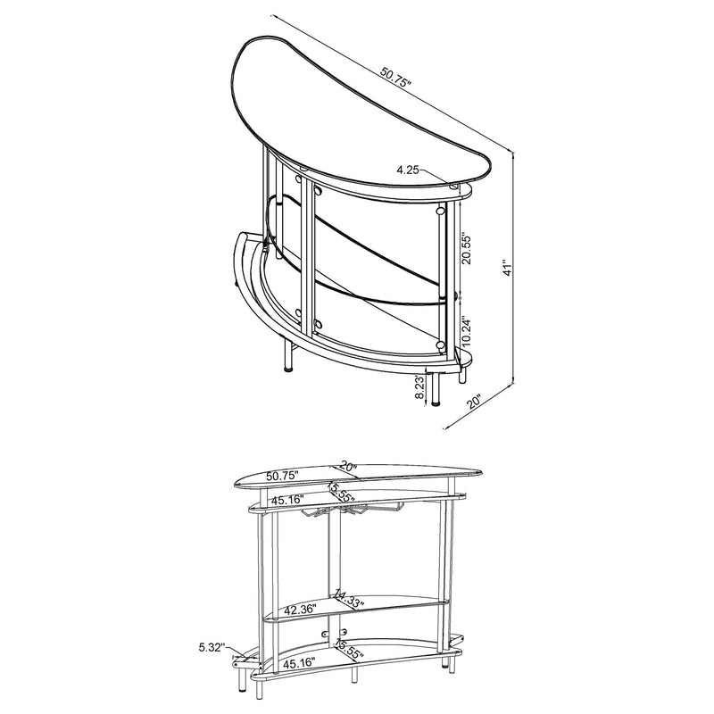Amarillo Freestanding Glass Top Home Bar Wine Cabinet White - 101066