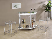 Amarillo Freestanding Glass Top Home Bar Wine Cabinet White - 101066