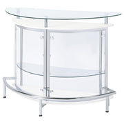 Amarillo Freestanding Glass Top Home Bar Wine Cabinet White - 101066