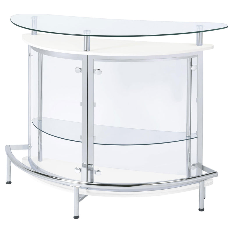 Amarillo Freestanding Glass Top Home Bar Wine Cabinet White - 101066