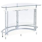 Amarillo Freestanding Glass Top Home Bar Wine Cabinet White - 101066