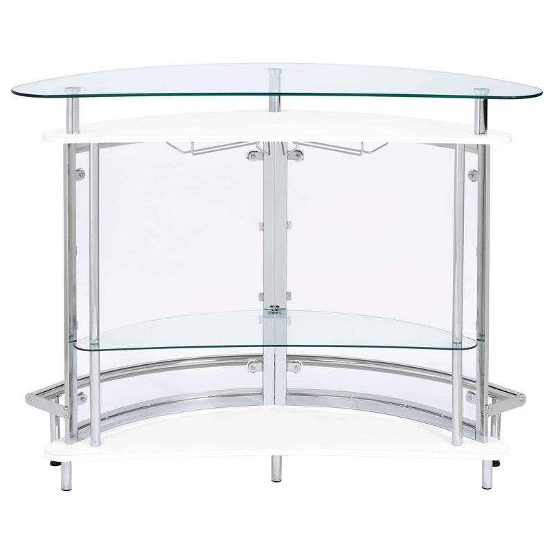Amarillo Freestanding Glass Top Home Bar Wine Cabinet White - 101066