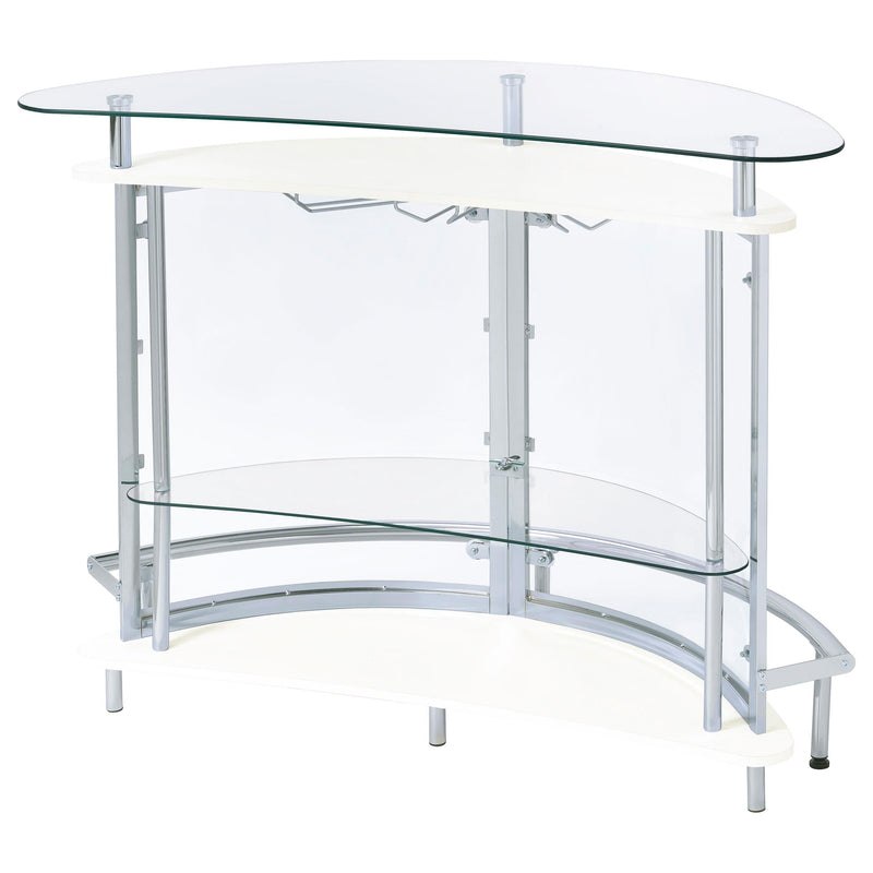 Amarillo Freestanding Glass Top Home Bar Wine Cabinet White - 101066