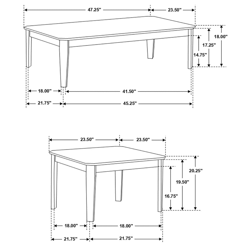Amaro 3-piece Coffee and End Table Set Dark Brown - 736184