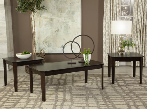 Amaro 3-piece Coffee and End Table Set Dark Brown - 736184