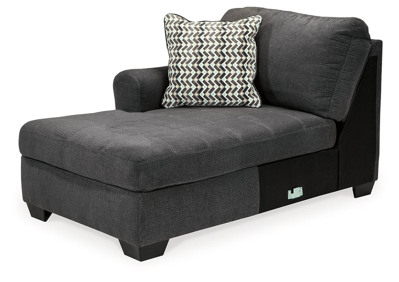 Ambee Slate 3-Piece Sectional with Ottoman from Ashley - DMV Furniture