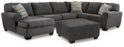 Ambee Slate 3-Piece Sectional with Ottoman from Ashley - DMV Furniture