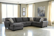 Ambee Slate 3-Piece Sectional with Ottoman from Ashley - DMV Furniture