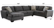 Ambee Slate 3 - Piece LAF Chaise Sectional - DMV FurnitureSectional