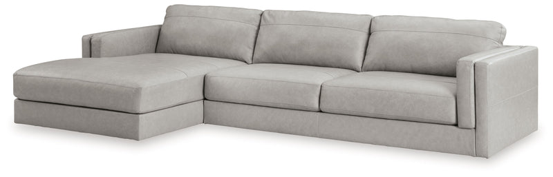 Amiata Glacier 2-Piece Sectional with Ottoman from Ashley - DMV Furniture