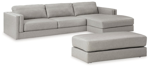 Amiata Glacier 2-Piece Sectional with Ottoman from Ashley - DMV Furniture