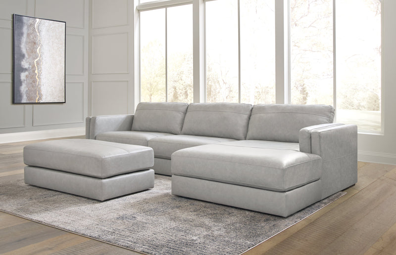 Amiata Glacier 2-Piece Sectional with Ottoman from Ashley - DMV Furniture