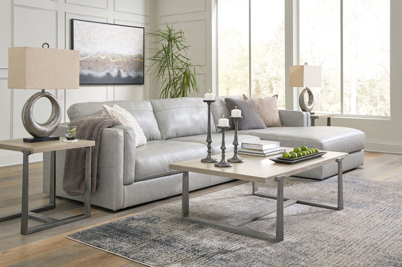 Amiata Glacier Leather 2 - Piece RAF Sectional - DMV FurnitureSectional