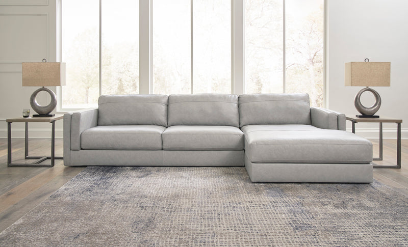 Amiata Glacier Leather 2 - Piece RAF Sectional - DMV FurnitureSectional