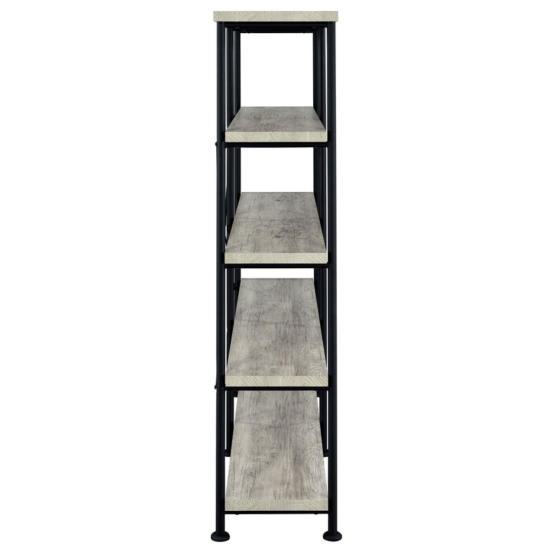 Analiese 63-inch 4-shelf Double Bookshelf Grey Driftwood - 801544