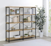 Analiese 63-inch 4-shelf Double Bookshelf Mango - 801853