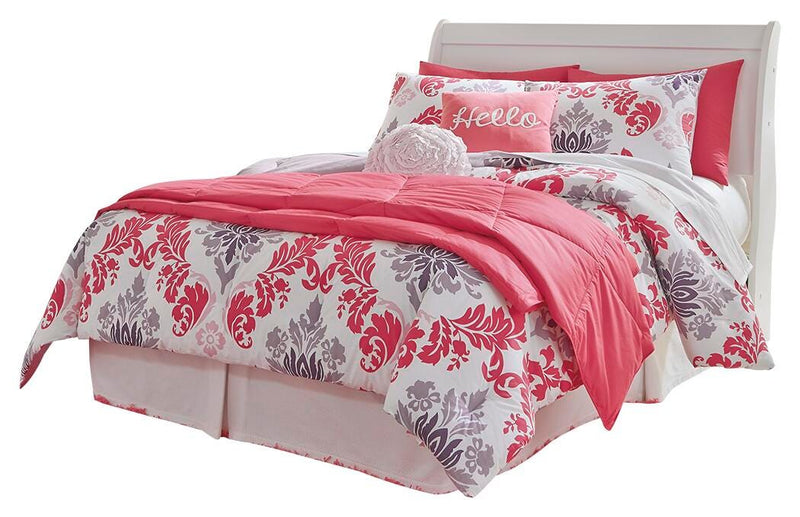 Anarasia Full Sleigh Headboard, Dresser, Mirror, Chest and Nightstand in White - PKG002575