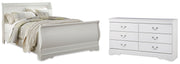 Anarasia Queen Sleigh Bed with Dresser in White from Ashley - DMV Furniture