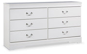 Anarasia Queen Sleigh Bed with Dresser in White from Ashley - DMV Furniture