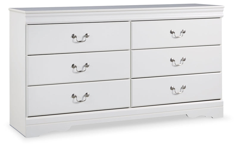 Anarasia Queen Sleigh Bed with Dresser in White from Ashley - DMV Furniture