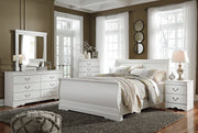 Anarasia Queen Sleigh Bed with Dresser in White from Ashley - DMV Furniture