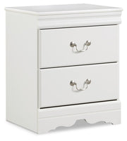 Anarasia Queen Sleigh Headboard, Dresser, Mirror and 2 Nightstands in White - PKG002561