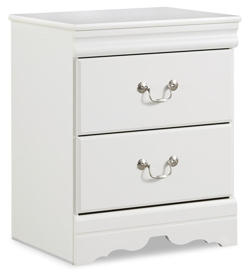 Anarasia Queen Sleigh Headboard, Dresser, Mirror and 2 Nightstands in White - PKG002561