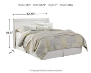 Anarasia Queen Sleigh Headboard, Dresser, Mirror and 2 Nightstands in White - PKG002561