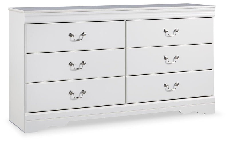 Anarasia Twin Sleigh Headboard and Dresser in White - PKG002553
