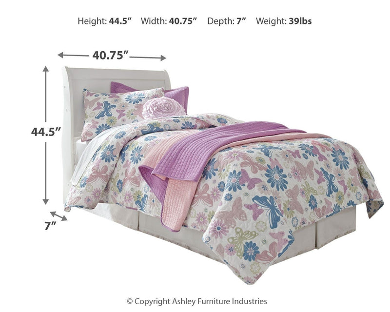 Anarasia Twin Sleigh Headboard and Dresser in White - PKG002553