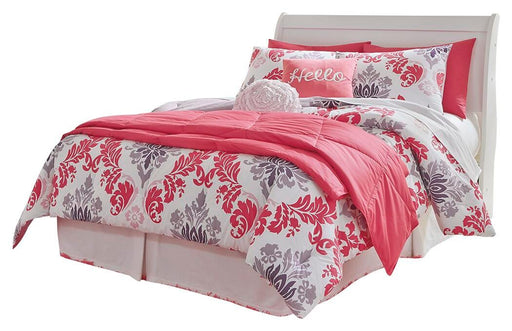 Anarasia Twin Sleigh Headboard, Dresser, Mirror and 2 Nightstands in White - PKG002555