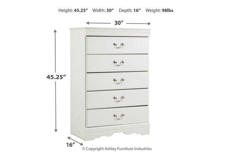 Anarasia White Chest of Drawers - DMV FurnitureChest
