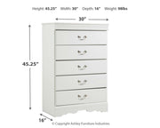 Anarasia White Twin Sleigh Bed and Chest - B129B16