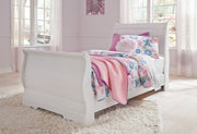 Anarasia White Twin Sleigh Bed - DMV FurnitureTwin Bed