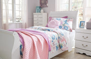Anarasia White Twin Sleigh Bed - DMV FurnitureTwin Bed