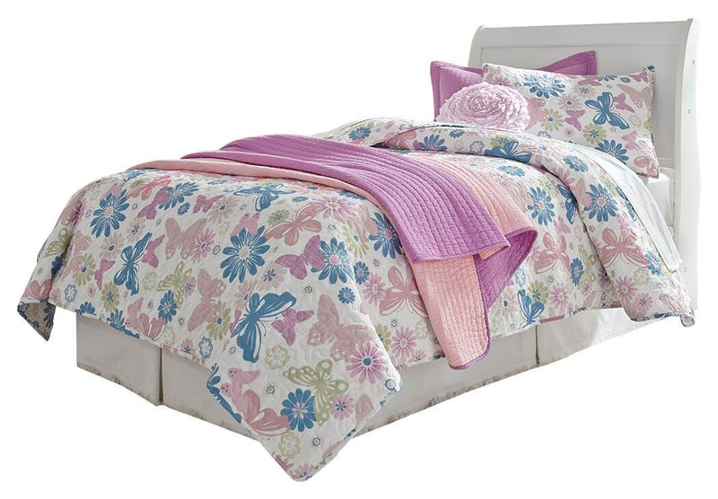 Anarasia White Twin Sleigh Headboard, Dresser and Mirror - B129B18