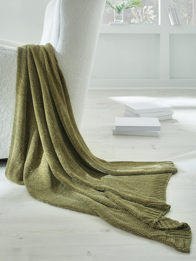 Anawood Olive Green Throw - A1001178T