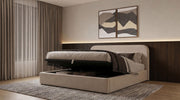 Anders Upholstered Eastern King Storage Lift Platform Bed Beige - 306037BEIKE