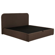 Anders Upholstered Eastern King Storage Lift Platform Bed Chocolate - 306037CHKE