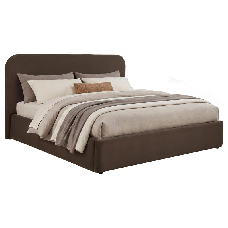 Anders Upholstered Eastern King Storage Lift Platform Bed Chocolate - 306037CHKE