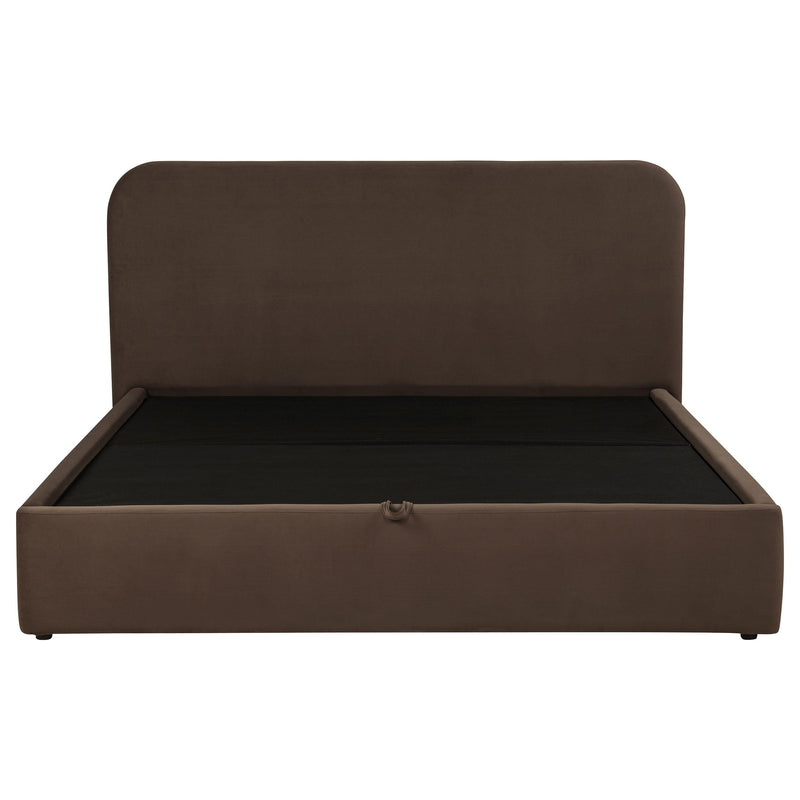Anders Upholstered Eastern King Storage Lift Platform Bed Chocolate - 306037CHKE