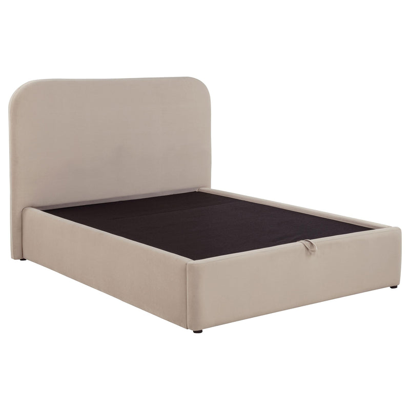 Anders Upholstered Full Storage Lift Platform Bed Beige - 306037BEIF